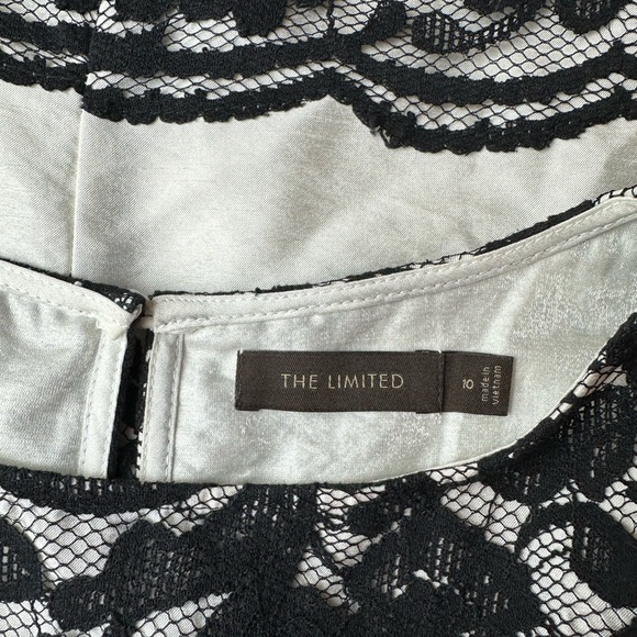 THE LIMITED Sleeveless Black Lace With White Underlay Dress | Size 10 - Picture 13 of 16